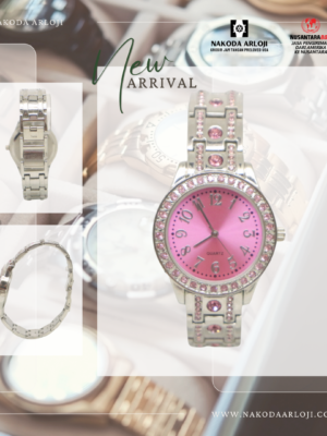 Jam Tangan Chain Dial Pink - QUARTZ